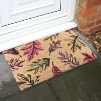 Coir Doormat with leaf pattern