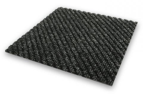 Toughrib Diagonal ribbed Charcoal entrance mat